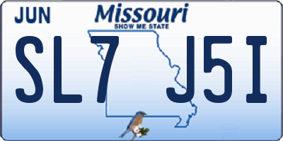MO license plate SL7J5I