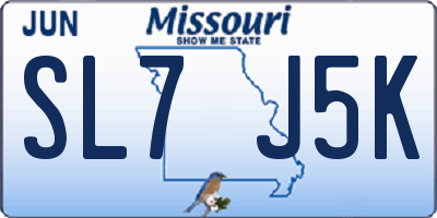 MO license plate SL7J5K