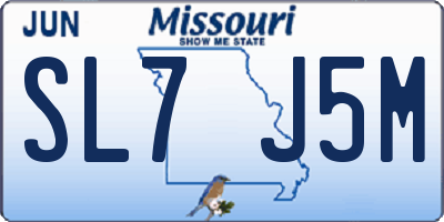 MO license plate SL7J5M