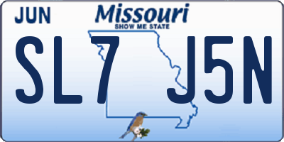MO license plate SL7J5N