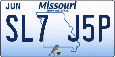 MO license plate SL7J5P