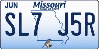 MO license plate SL7J5R