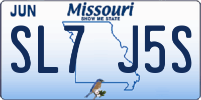 MO license plate SL7J5S