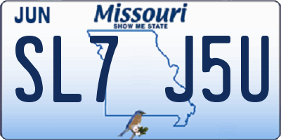 MO license plate SL7J5U