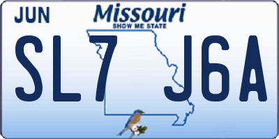 MO license plate SL7J6A