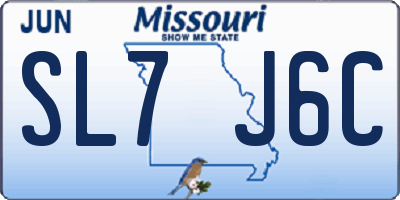 MO license plate SL7J6C