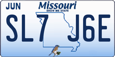 MO license plate SL7J6E