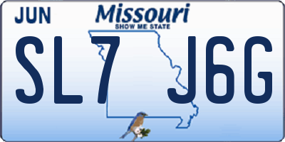 MO license plate SL7J6G