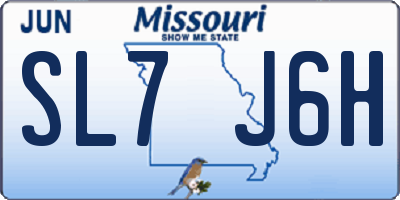 MO license plate SL7J6H