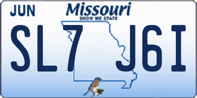 MO license plate SL7J6I