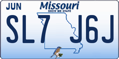 MO license plate SL7J6J