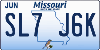 MO license plate SL7J6K