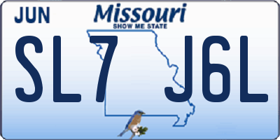 MO license plate SL7J6L