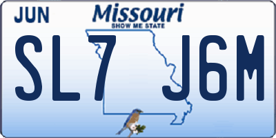 MO license plate SL7J6M