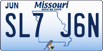 MO license plate SL7J6N