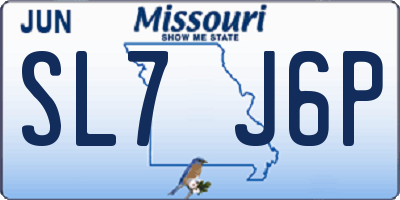 MO license plate SL7J6P