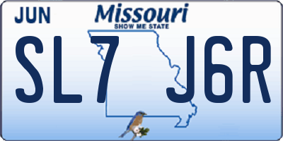 MO license plate SL7J6R