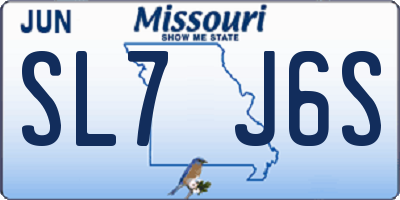 MO license plate SL7J6S