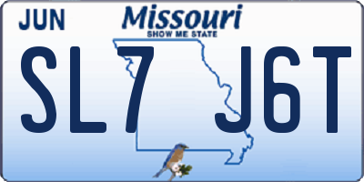MO license plate SL7J6T