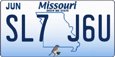 MO license plate SL7J6U