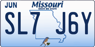 MO license plate SL7J6Y
