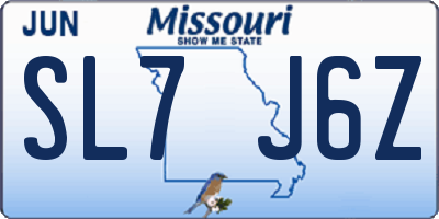 MO license plate SL7J6Z