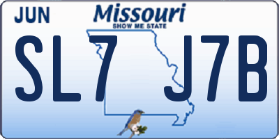 MO license plate SL7J7B
