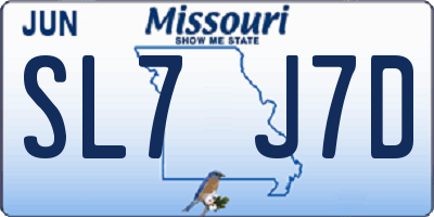 MO license plate SL7J7D