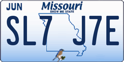 MO license plate SL7J7E