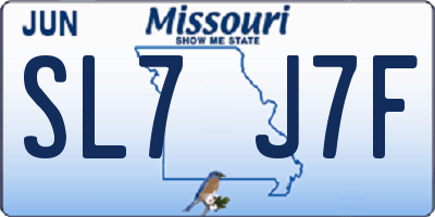 MO license plate SL7J7F