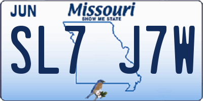 MO license plate SL7J7W