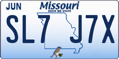 MO license plate SL7J7X