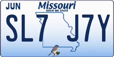 MO license plate SL7J7Y