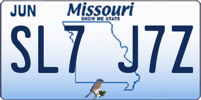 MO license plate SL7J7Z