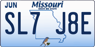MO license plate SL7J8E