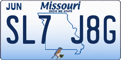 MO license plate SL7J8G