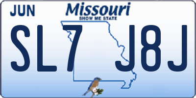 MO license plate SL7J8J