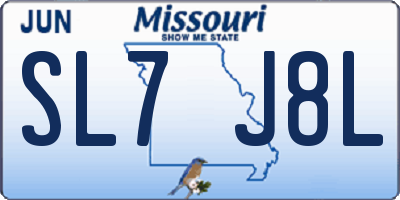 MO license plate SL7J8L