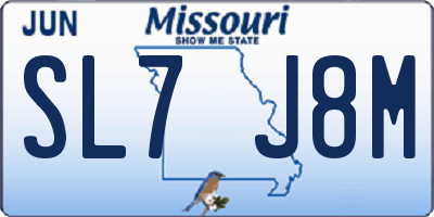 MO license plate SL7J8M