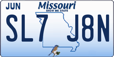 MO license plate SL7J8N