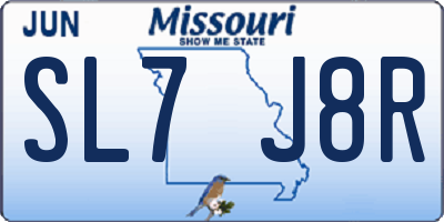 MO license plate SL7J8R