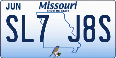 MO license plate SL7J8S
