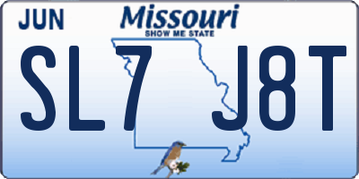 MO license plate SL7J8T