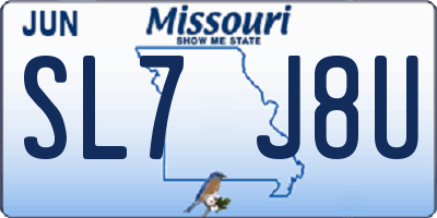 MO license plate SL7J8U