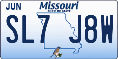 MO license plate SL7J8W
