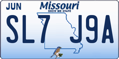 MO license plate SL7J9A