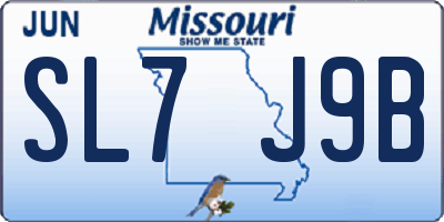 MO license plate SL7J9B