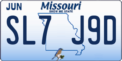 MO license plate SL7J9D