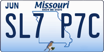 MO license plate SL7P7C