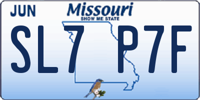 MO license plate SL7P7F